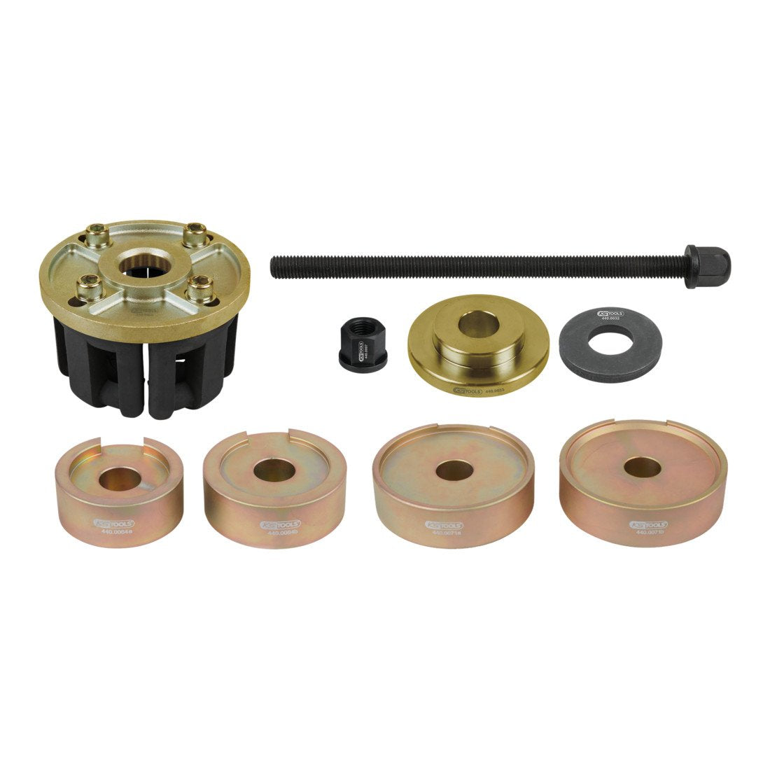 KS Tools 440.0535 Juego universal para montaje de rodamientos compactos, 17 pzs