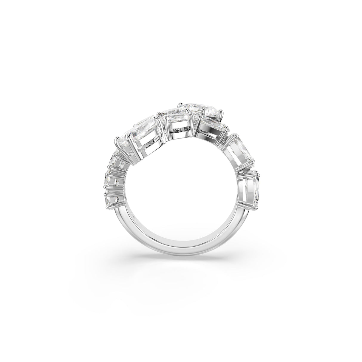 Swarovski Anillo Matrix, Tallas mixtas, Blanco, Baño de rodio