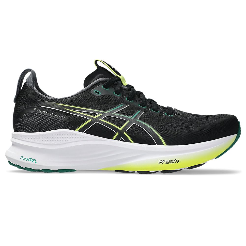 ASICS Gel-Kayano 32, Sneaker Hombre, Black Jasper Green, 44.5 EU