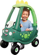 little tikes Cozy Coupe Dino - Correpasillos, Reposapiés Extraíble, Bocina Que Funciona, Botón de Arranque y Tapa de Combustible, Edad: a Partir de 18 Meses