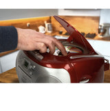 Lenco SCD-42 Rojo, Plata - Radio CD (FM, Jugador, CD,CD-R,CD-RW, Stop automático, Repetir, LCD, Rojo, Plata)