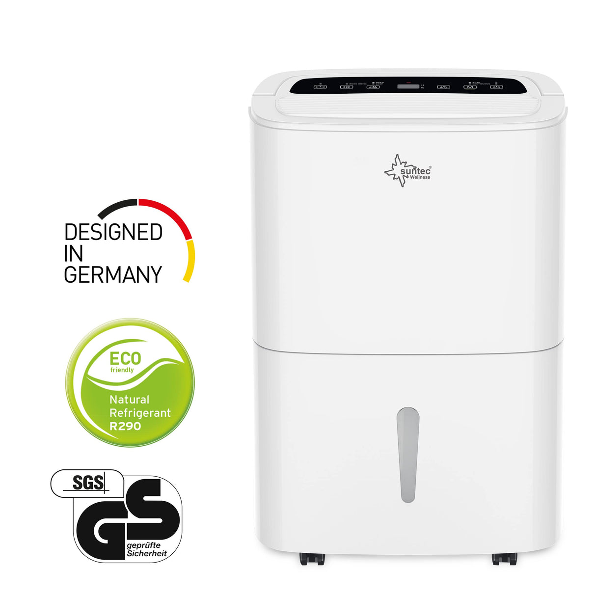 Deshumidificador SUNTEC DryFix 50 select APP - Para habitaciones de hasta 180 m2 o 450 m3 - con control por app - Deshumidificador de habitaciones Smart Home con deshumidificación de 50 l/día