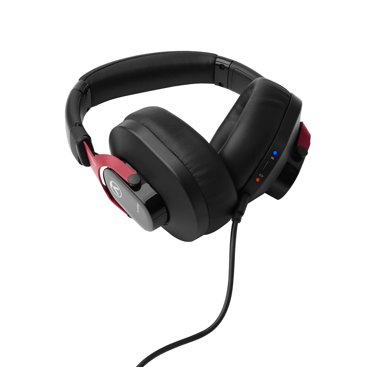 Austrian Audio Hi-X25BT Auriculares Bluetooth, Auriculares inalámbricos Profesionales (circumaurales, Almohadillas de Espuma con Memoria, Control táctil), Negro/Rojo