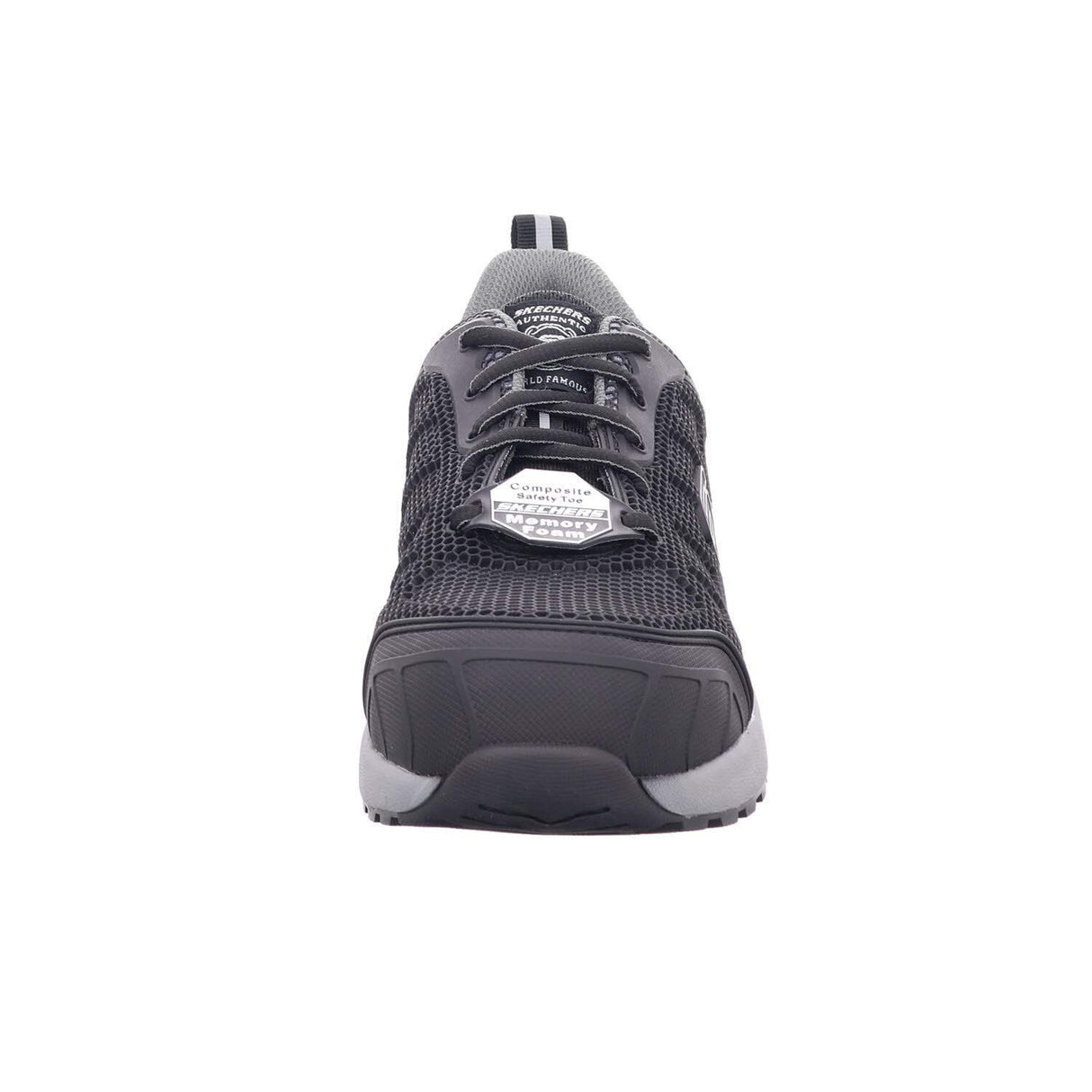 Skechers Bulklin Lyndale, Zapatos de Trabajo Mujer, Negro (Black Textile/Synthetic W/Gray Trim), 39 EU