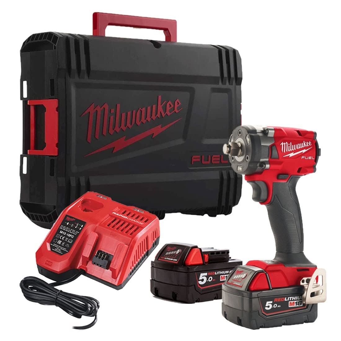 Milwauk Llave Impacto Milwaukee M18 FIW2F12-502X, Rojo, 0
