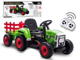 Teorema Giocattoli Teorema 66692 – Tractor eléctrico de 12 V para niños, con Luces, Sonidos, Remolque, Reproductor MP3, Entrada Auxiliar, USB y Mando a Distancia