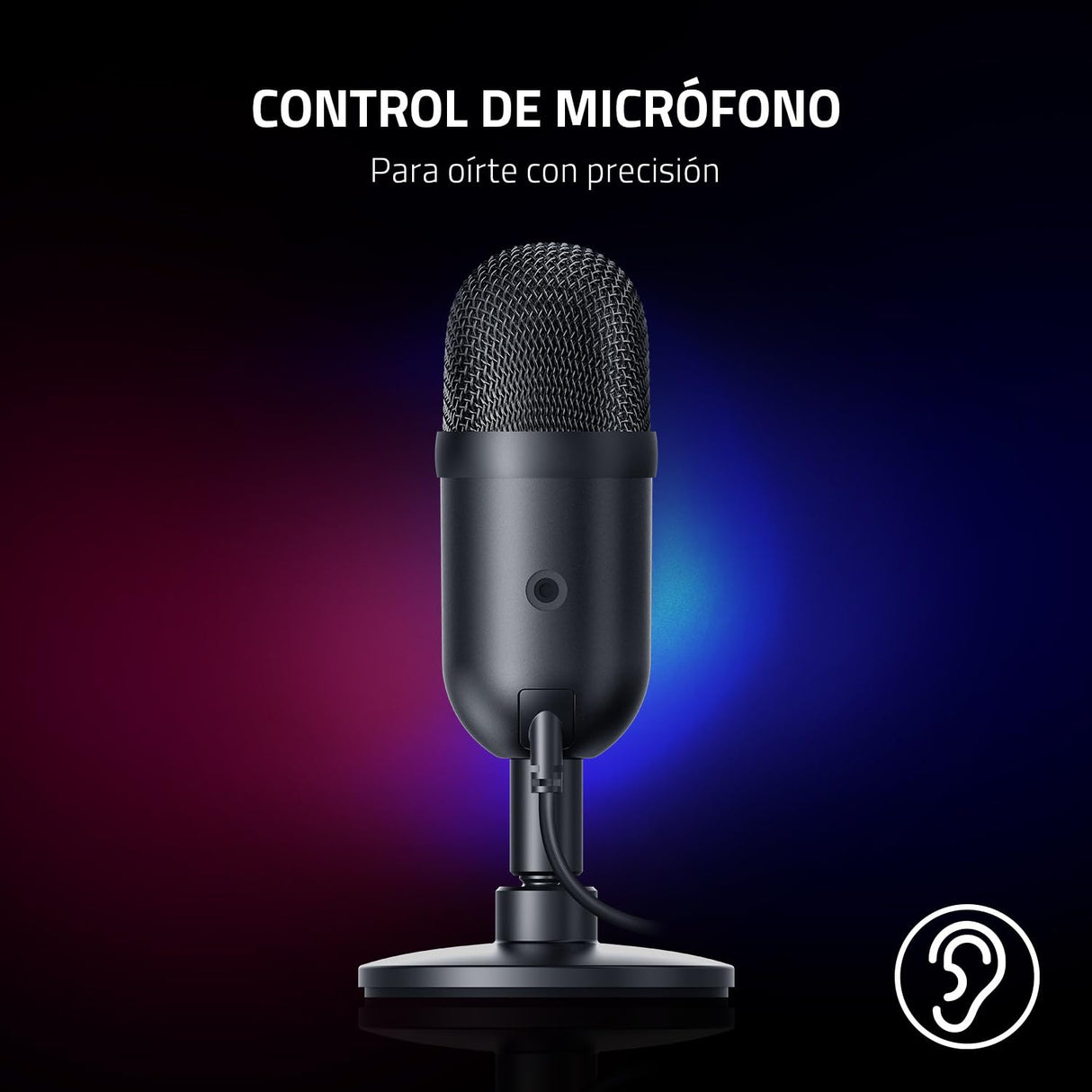 Razer Seiren V2 X - USB-Mikrofon für Streamer (25-mm Mikrofon, Supernieren-Richtcharakteristik, Verstärkungsbegrenzer, Mikrofonüberwachung, Schockdämpfer) Noir