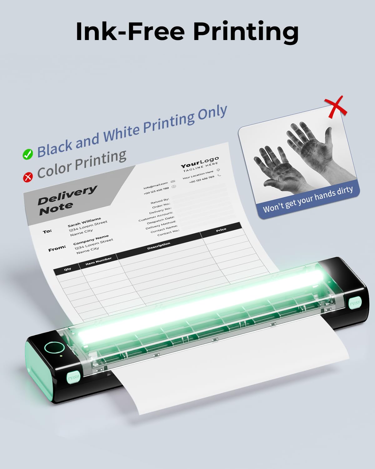 Phomemo M08F Impresora Térmica Portátil, Compatible con Papel Térmico A4, Impresoras de Viaje Móviles Inalámbricas para Automóviles y Oficinas