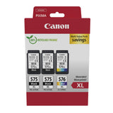 Canon Tinta - PG-575XL + CL-576XL - Pack de 3 Cartuchos Originales de Alta Capacidad - (x 2 Negro, x 1 Tricolor)