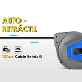 Himimi® Enrollador de Cable Retráctil Automático| 15m+1m Enrollador de Cable Montable en Pared y Techo | Rotación de Cables 180° | Adecuado para Uso Interior y Exterior | Potencia de 1500-3000W