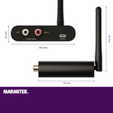 Marmitek Transmisor de Audio Inalámbrico Audio Anywhere 630 - Conecte su Dispositivo de Audio de Forma Inalámbrica a su Sistema Estéreo - Conector de 3,5 mm (RCA/Cinch) - Wireless Audio Transmitter