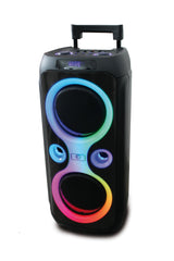 R-MUSIC - Roller Box - Altavoz High Power - 7h de autonomía, Luces y música en Ritmo - Karaoke y Guitarra - Puerto USB, AUX, Micro SD y función de Radio - Mango y Ruedas