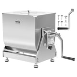 VEVOR Mezcladora de carne manual, mezcladora de carne con tanque inclinado con capacidad de 15 libras, equipo de procesamiento de carne de acero inoxidable