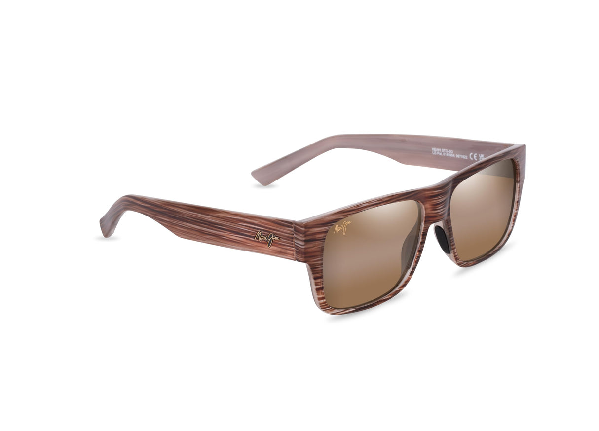 Maui Jim Keahi Gafas, Brown Stripe, 56-16-145 Unisex Adulto