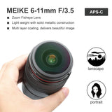 Meike MK 6 – 11 mm f3.5 Fisheye Lente de Zoom Sensor Formato APS-C para Sony E Mount