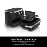 Ninja Foodi FlexDrawer Freidora de aire con compartimento doble, 10,4 l, 7 en 1, no usa aceite, con divisor de cestas extraíble, piezas antiadherentes y aptas para lavavajillas, en negro, AF500EU
