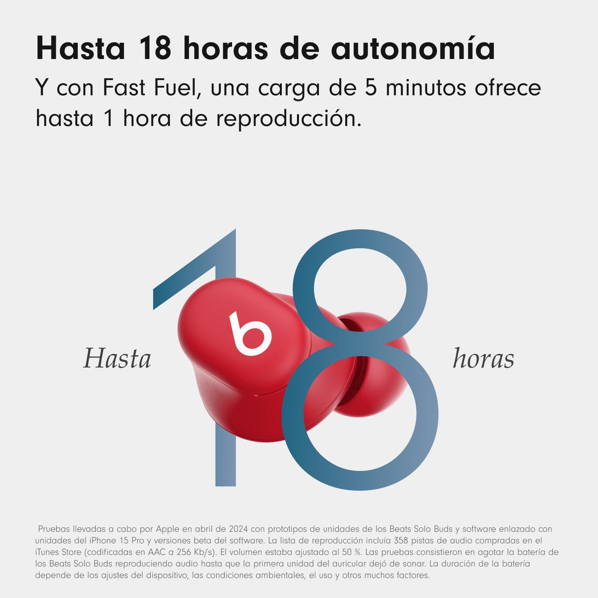 Beats Solo Buds — Auriculares intraurales Bluetooth inalámbricos | 18 Horas de autonomía | Compatibilidad con Apple y Android | Micrófono Integrado - Rojo Transparente