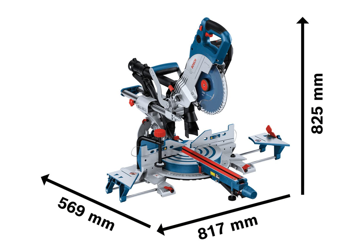 Bosch Professional BITURBO GCM 18V-216 DC - Ingletadora telescópica a batería (Brushless, 18V, Ø 216 mm, Dual láser, Connectivity, 2 discos, sin batería)