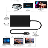 CableGlaxay Adaptador de Salida Thunderbolt 3 a Dual HDMI 2.0 para Ordenadores Mac y Windows Thunderbolt 3 (admite Dos monitores de hasta 4K @ 60 Hz, Solo Compatible con Thunderbolt 3)