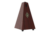 Wittner Metrónomo Taktell en forma de pirámide Sistema Maelzel Serie 845 - Carcasa de plástico - Sin campana - Grano de caoba - Mecánico con cuerda - No se requieren baterías - Hecho en Alemania