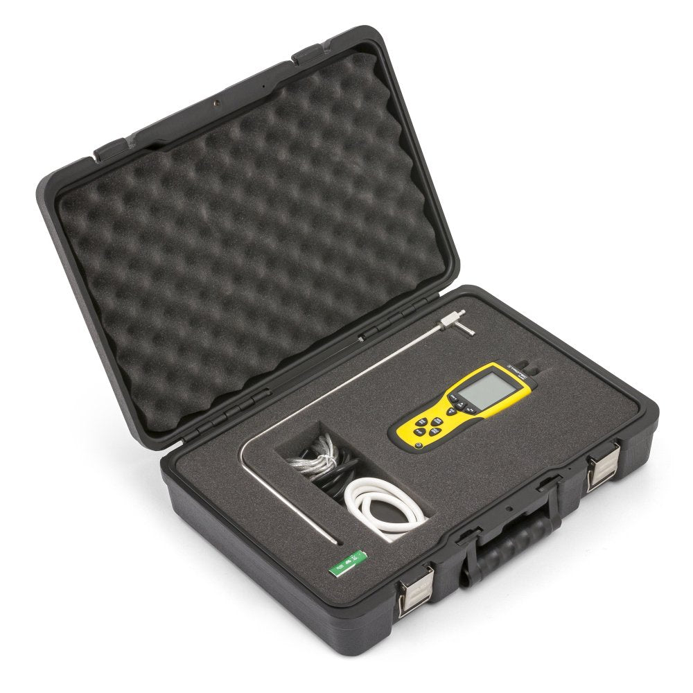 TROTEC Anemómetro de tubo de Pitot TA400 incl. certificado de calibración, Anemómetro profesional para medir la velocidad, flujo, presión y temperatura del aire