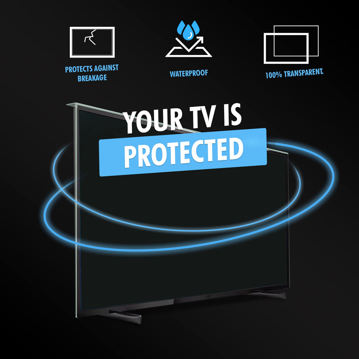 VENTON Protector de pantalla de TV 109 (42 pulgadas) – Película de TV para LCD, LED, 4K OLED y QLED HDTV Protector de Pantalla para TV – Protección contra daños TV – Suspendido y fijo