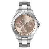 BOSS Reloj Analógico de Cuarzo Multifunción para Mujer Colección Premiere con Correa de Acero Inoxidable Plateada - 1502444