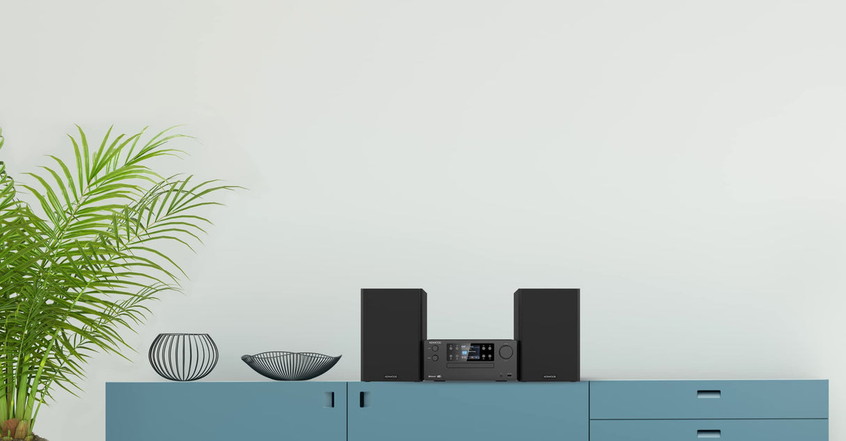 Microcadena HiFi Kenwood M-925DAB-B con CD, USB, Dab+ Blueetooth Audio-Streaming. Color: Negro - Mini Equipo de Musica para casa