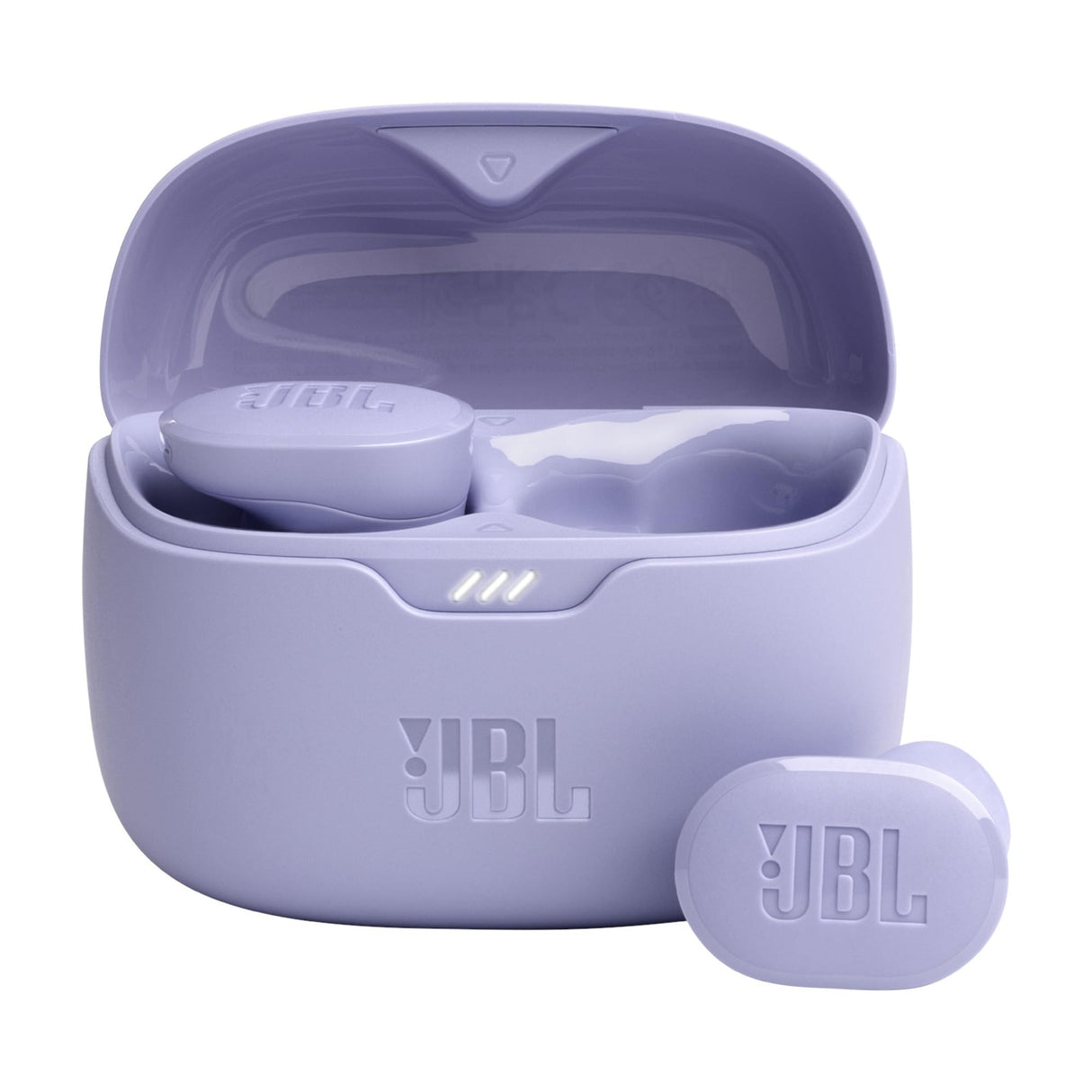 JBL Auriculares Tune Buds In-Ear, inalámbricos, resistentes al agua, cancelación de ruido y tecnología de 4 micrófonos, con batería de hasta 48 horas de duración, en morado
