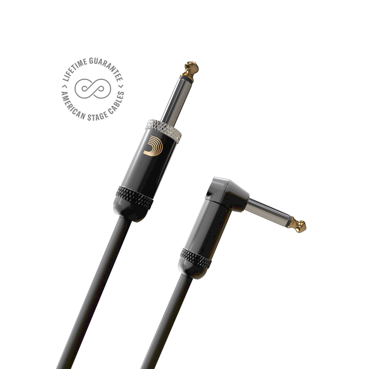 D'Addario Cable de guitarra – Cable de guitarra – 1/4 pulgadas macho a 1/4 pulgadas macho – American Stage Instrument Cable – recto a ángulo recto, 30 pies