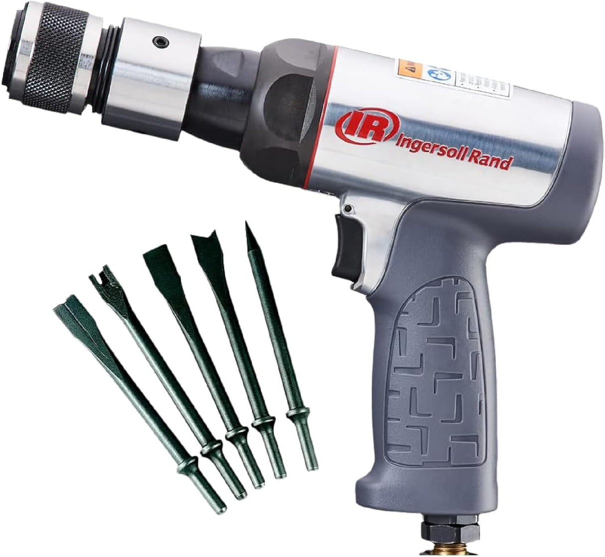 Ingersoll Rand Martillo Neumático 123MAXHK Kit, cañón corto, ligera y compacta, con juego cinceles 5 piezas, reduce vibraciones 30%