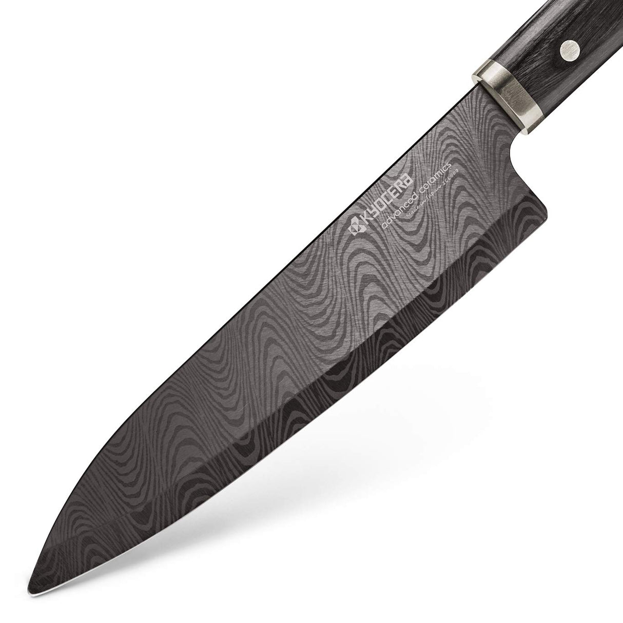 KYOCERA KTN de 180 de Hip kizuna Serie – Cuchillo de cerámica. Cubierto con Incluido Hoja de cerámica con Arena Jardín Estructura de Onda. Mango de Madera de Pakka. Longitud de la Hoja: 18 cm.