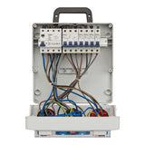 Brennenstuhl Distribuidor de pared IP44 (distribuidor de corriente para montaje en pared, 32 A, con interruptor de protección personal FI, 30 mA), distribuidor de pared 4/32, IP44, gris claro/negro