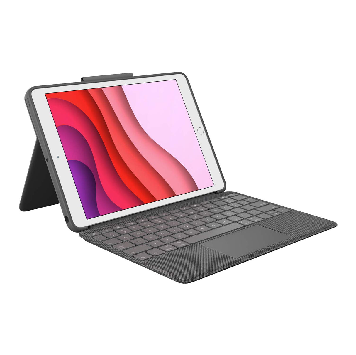 Logitech Combo Touch para iPad (7.ª, 8.ª y 9.ª generación) Funda con trackpad de precisión, Disposición QWERTZ Alemán - Negro