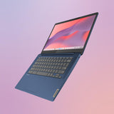 Lenovo IdeaPad Slim 3 Chromebook Gen 8 - Ordenador Portátil 14" FHD (MediaTek Kompanio 520, 4GB RAM, 64GB eMMC, Arm Mali-G52 2EE MC2 GPU, ChromeOS) BLU - Teclado QWERTY Español