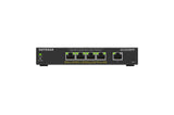 NETGEAR Switch PoE de 5 Puertos Smart Plus GS305EP, Ethernet con 4 x PoE+ a 63 W, Montaje sobremesa/Pared