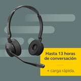 Jabra Engage 75 SE - Auriculares inalámbricos Bluetooth USB-A a USB-C Ideales para oficinas ruidosas, tecnología de micrófono Avanzada, Base de Carga, se Conecta a Dos Dispositivos