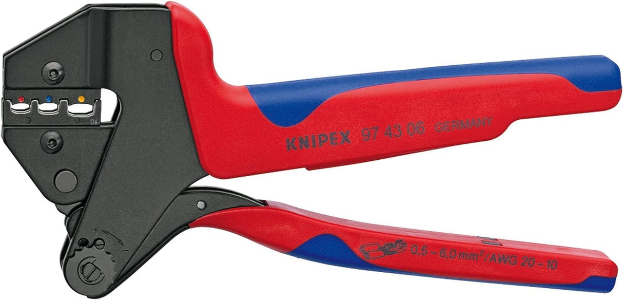 Knipex Crimpadora de sistema para mordazas intercambiables bruñido, con fundas multicomponentes 200 mm 97 43 06
