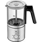 WMF Lono - Espumador de leche de cristal eléctrico, 150-250 ml, 650 W, batidora de frape, pantalla táctil, para espuma de leche caliente y fría, leche caliente, calentador de leche, cacao, chocolate
