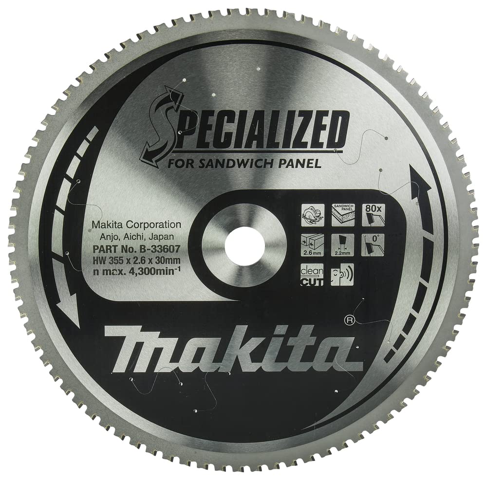 Disco sierra circular, Specialized T.C.T, 355 x 30 mm, 80 D
