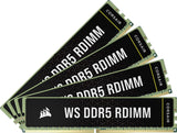 CORSAIR WS DDR5 ECC RDIMM 64GB (4x16GB) 6000MHz CL40 Intel XMP 3.0 Memoria para Estaciones de Trabajo - Negro (CMA64GX5M4B6000C40)
