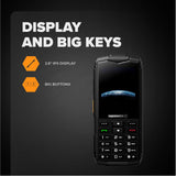 Hammer H Horizon LTE Móvil Irrompible, Batería 3000mAh, 64 GB, Pantalla IPS 2,8", Teclas Grandes, Botón SOS, Linterna, Cámara 2MP, Radio FM, USB-C, Dual SIM, IP68/MIL-STD-810H, Negro
