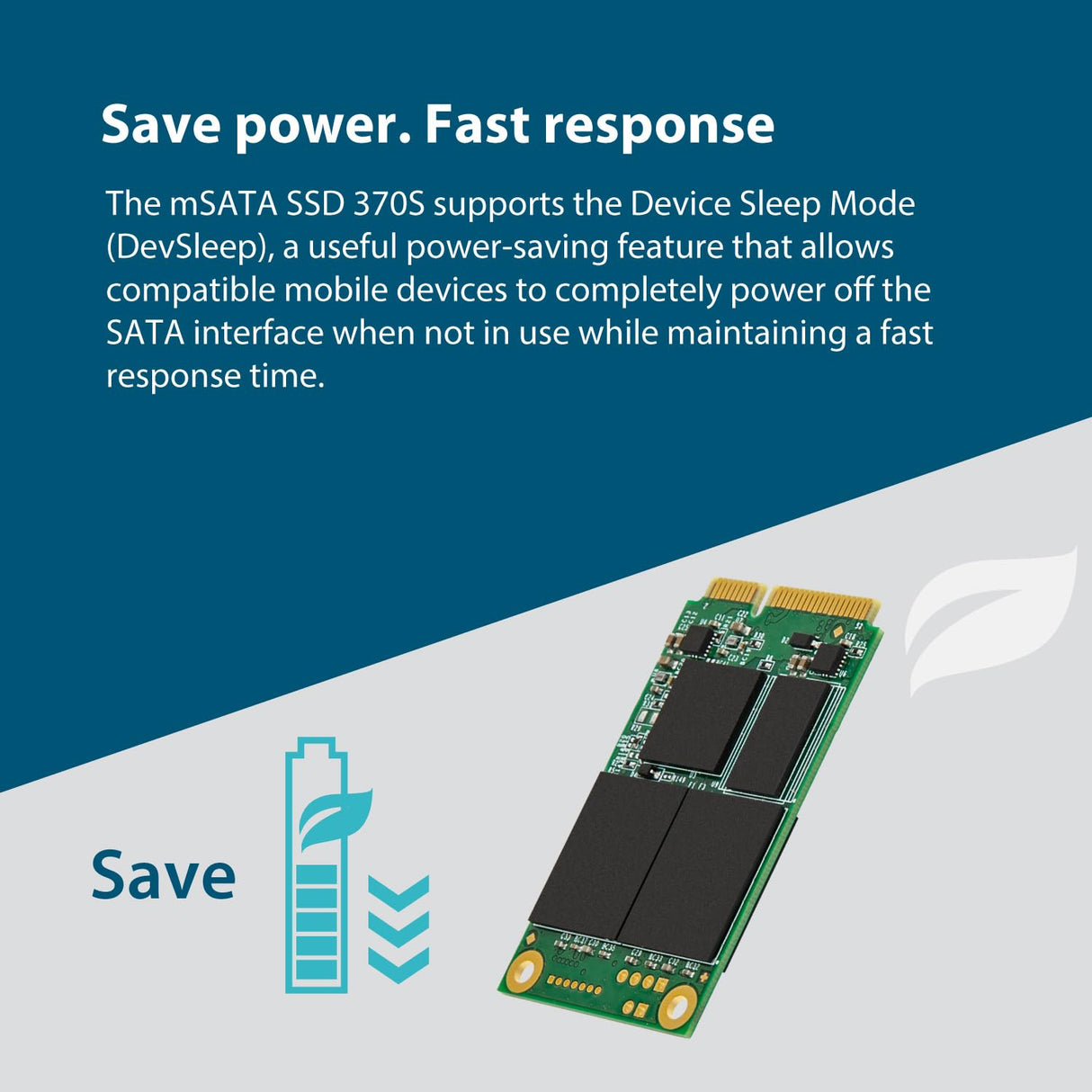 Transcend 256GB MSA370S SATA III 6 GB/s mSATA Disco de Estado Sólido Interno MLC NAND TS256GMSA370S