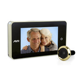 Mirilla digital AYR 754. Acabado níquel mate/latón.