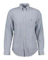 GANT REG Poplin - Camiseta de Rayas, Cielo Claro., S