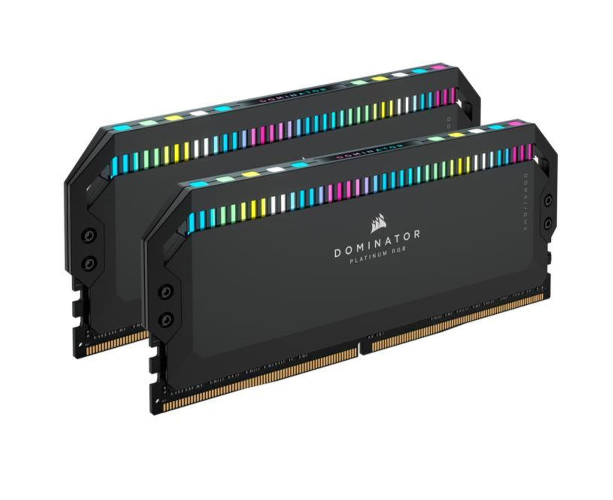 Corsair Dominator Platinum RGB DDR5 64 GB (2 x 32 GB) 5200MHz C40 Memoria per Desktop (Regulación de Voltaje integrada, Refrigeración DHX patentada, 12 Leds CAPELLIX RGB) Negro