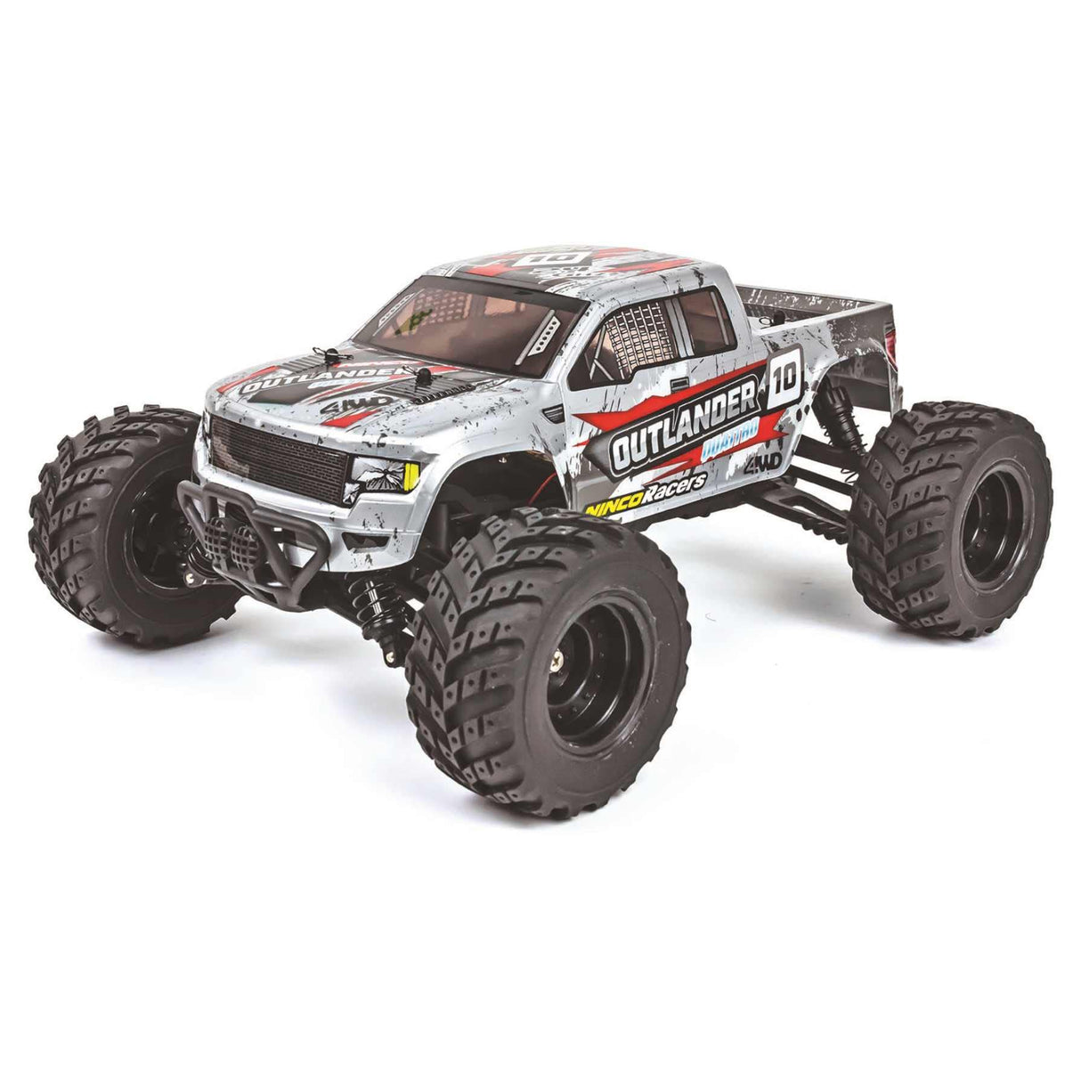 Ninco, NincoRacers Outlander, Monster truck teledirigido a escala 1/12 y tracción a las 4 ruedas, Medidas: 34x26x15,5 cm, color gris (NH93141)