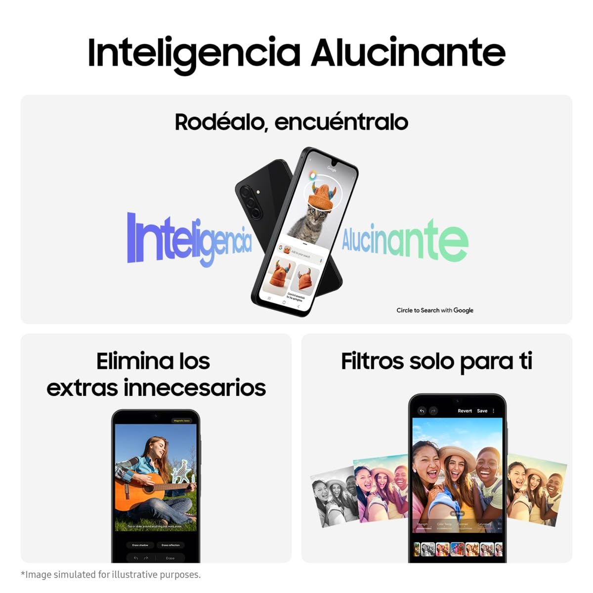Samsung Galaxy A26 5G 256GB Teléfono Móvil, Inteligencia Alucinante, 6GB RAM, 50MP Cámara, Negro, Garantía del Fabricante 3 Años + 1 Año Extra