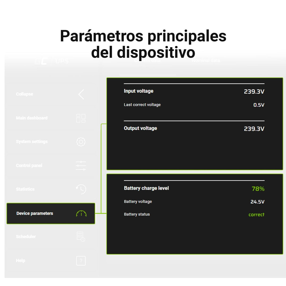 Green Cell® SAI Sistema de alimentación ininterrumpida UPS Potencia 800VA (480W) 230V Fuente de alimentación Continua Line Interactive senoidal AVR USB/RJ45 6X Schuko Tomas con Pantalla LCD