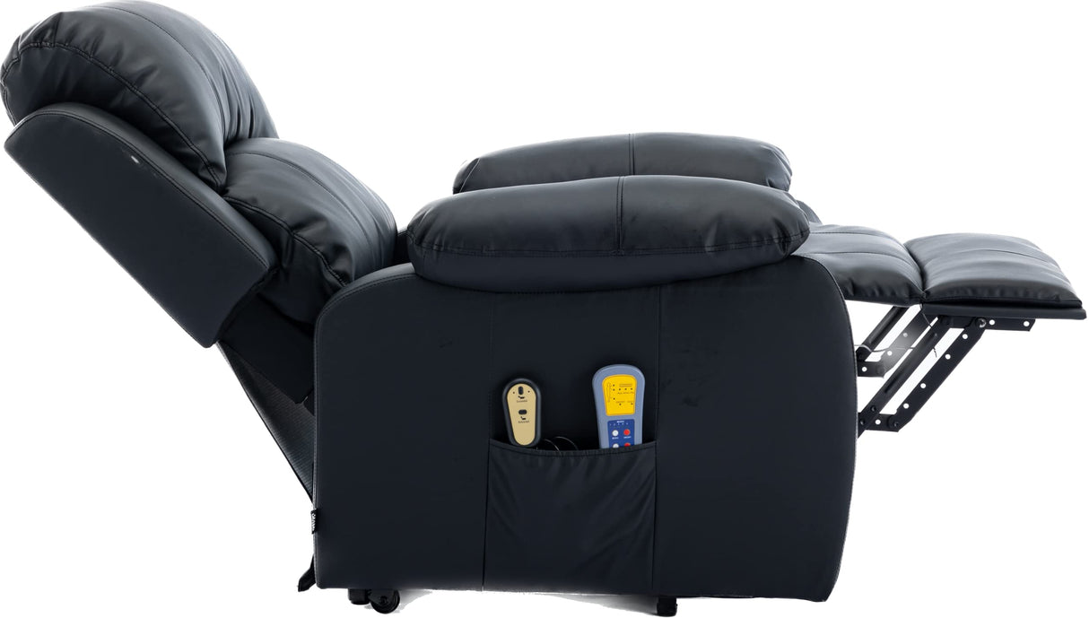 Astan Hogar Sillón Relax con Función Auto-Ayuda (Levanta Personas), Reclinación Eléctrica, Masaje Y Termoterapia, Modelo Ramón AH-AR30930NG, Negro,